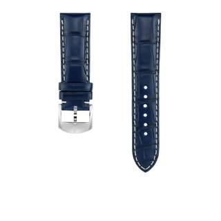 Blue alligator leather strap - 20 mm