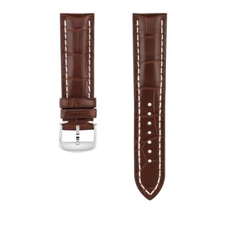 Brown alligator leather strap - 22 mm