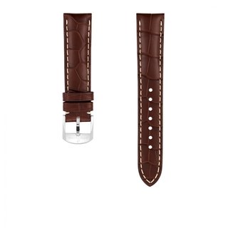 Brown alligator leather strap - 18 mm