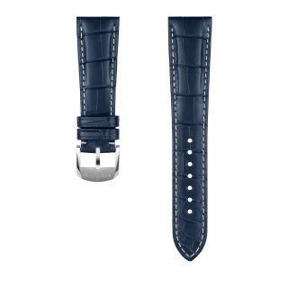 Blue alligator leather strap - 22 mm