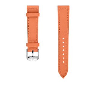 Tangerine calfskin leather strap - 18 mm