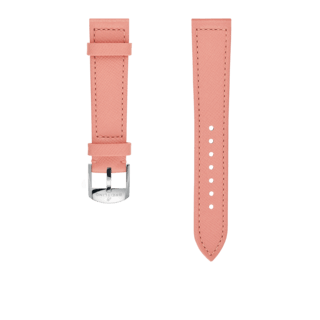 Raspberry calfskin leather strap - 18 mm