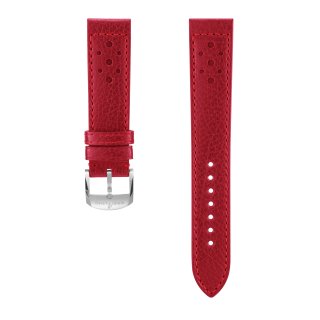 Red racing-themed calfskin leather strap - 20 mm